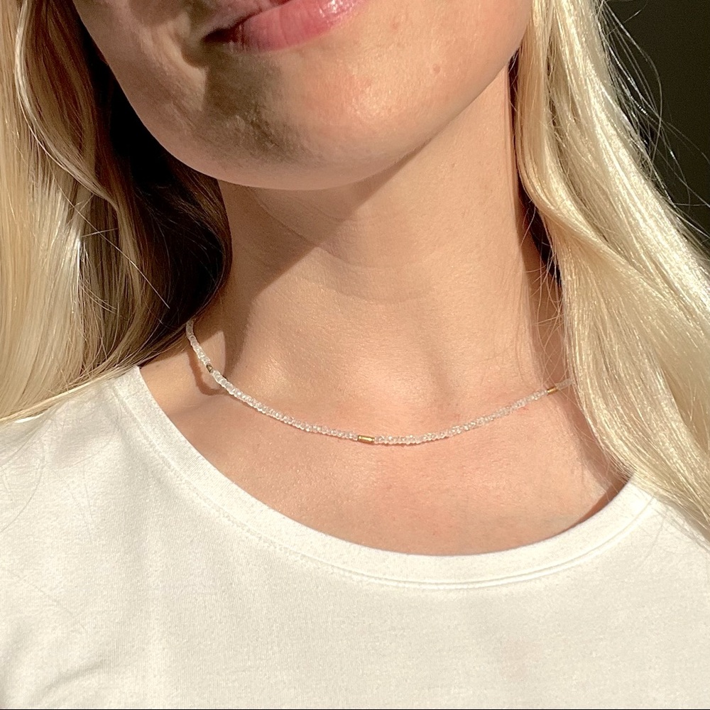 White Fluorite Crystal Necklace